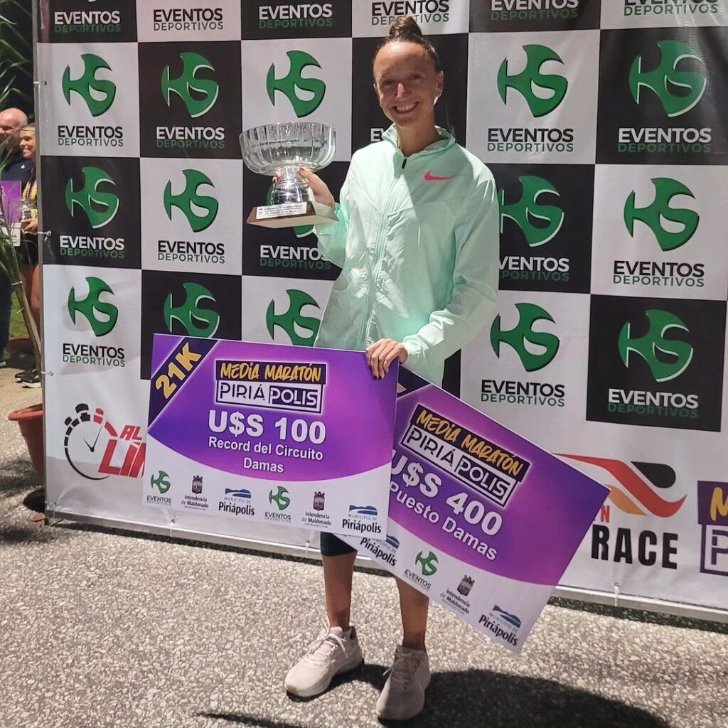 Mariana Borelli, ganadora de medio maratón el fin de semana en Uruguay. - Instagram: @mariborelliok -