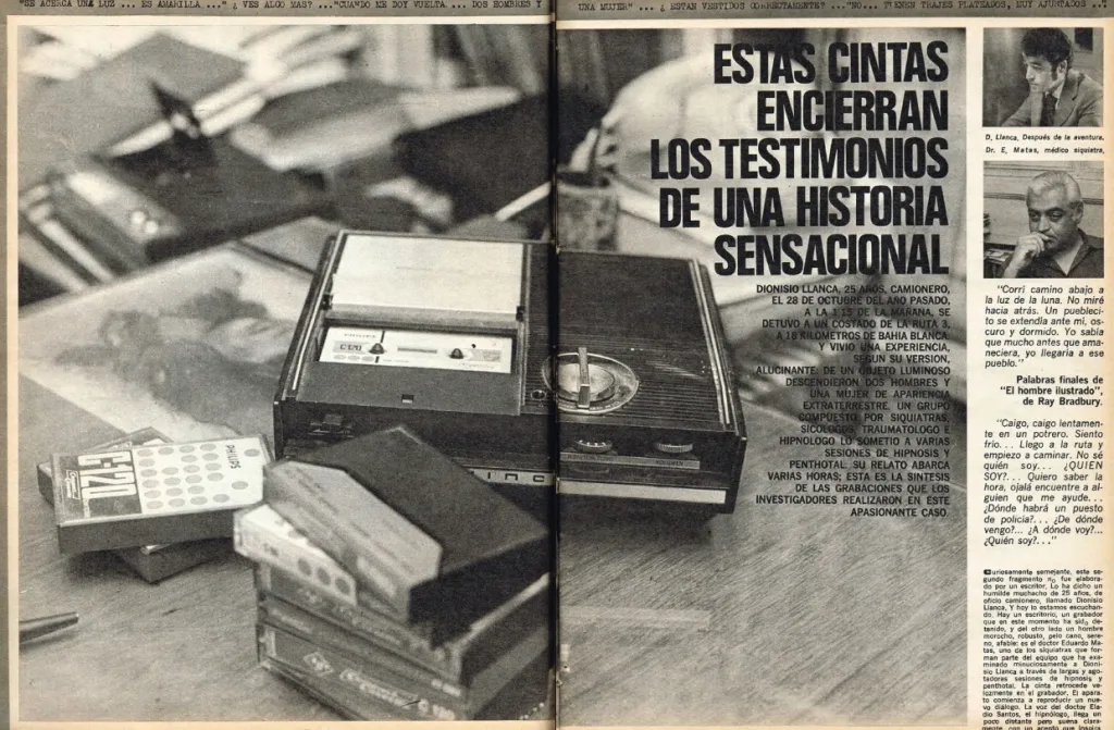 La nota en Gente de enero de 1974: en esos casetes está el testimonio de Dionisio Llanca. (Archivo del autor)