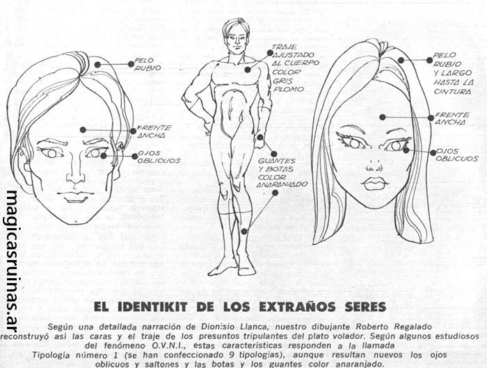 Los seres que vio Llanca dibujados por Roberto Regalado.