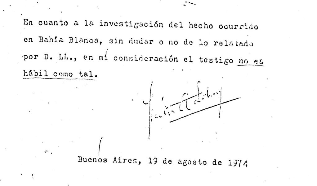 Las conclusiones del doctor Héctor Solari: “El testigo (Llanca) no es hábil como tal”.