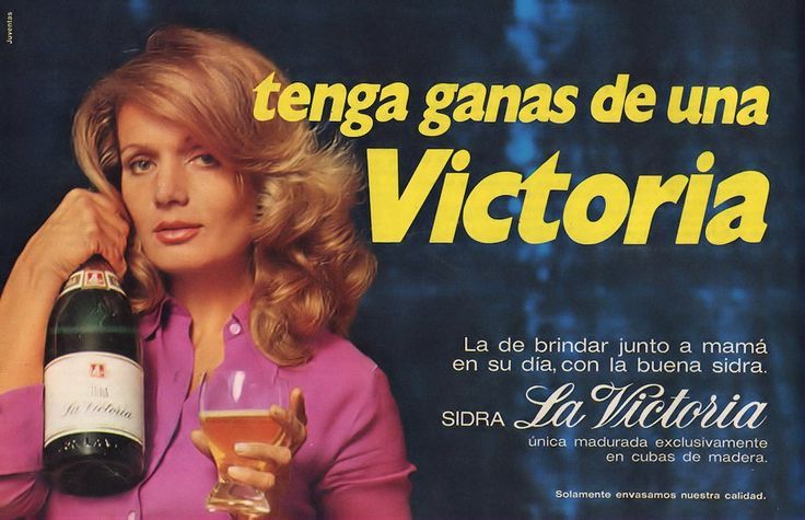 Publicidad de sidra La Victoria protagonizada por Chunchuna Villafañe.