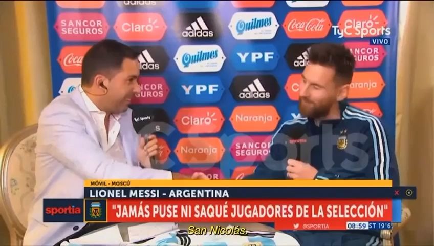El momento en el que Messi hace la promesa. (Captura de video)