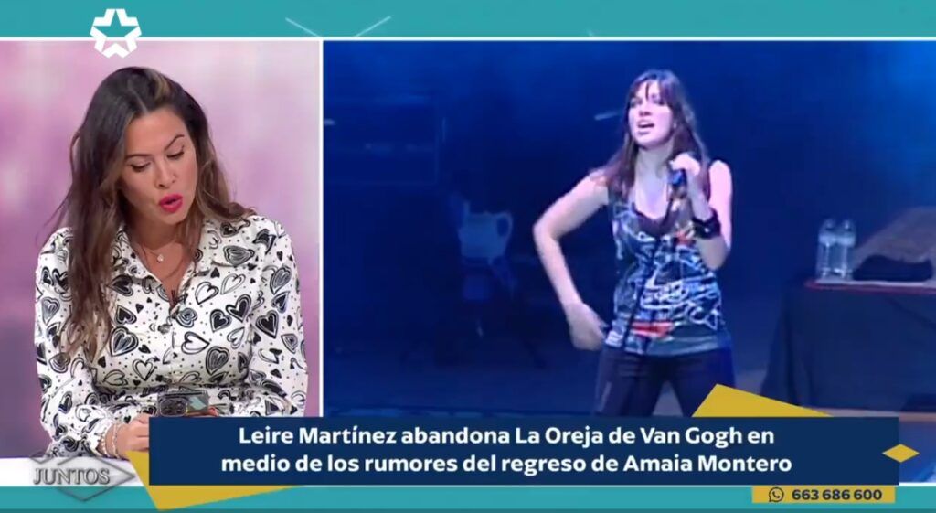 Mar Montoro lee el mensaje de Leire Mart&iacute;nez en el programa Juntos. (Telemadrid)