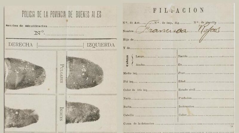 Las huellas digitales de Francisca Rojas de Caraballo.