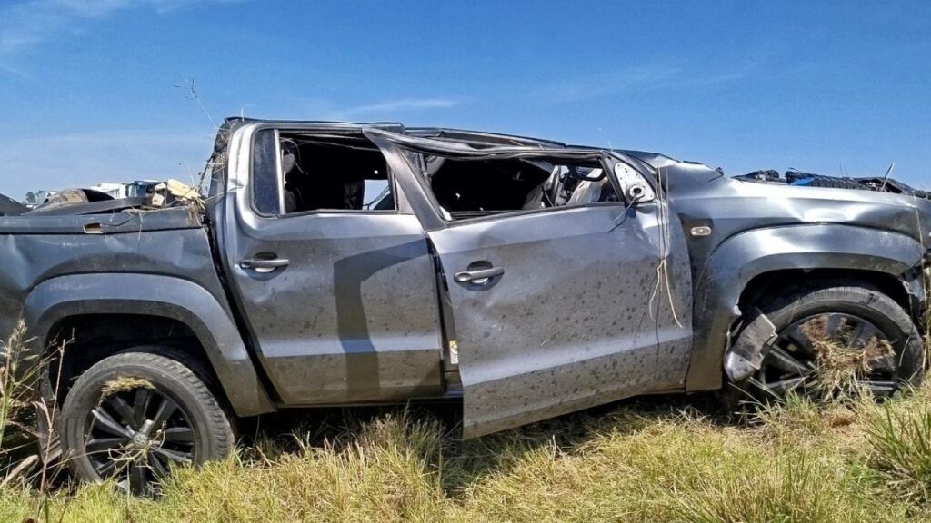 El estado en el que termin&oacute; la Amarok de Pedro Somma. (La Raz&oacute;n de Chivilcoy)