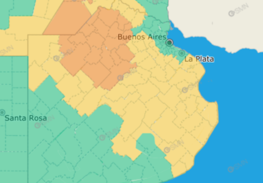 Alerta meteorol&oacute;gica por tormentas en la provincia de Buenos Aires.