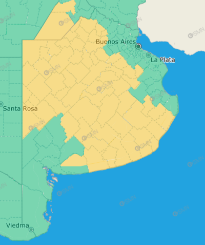 Alerta meteorológica para este lunes en la provincia de Buenos Aires.