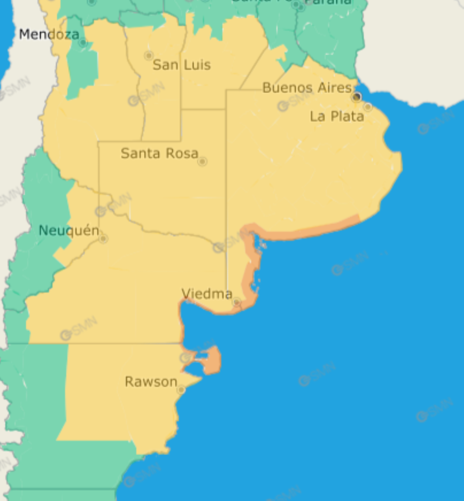 Alerta meteorol&oacute;gico por vientos. - SMN -