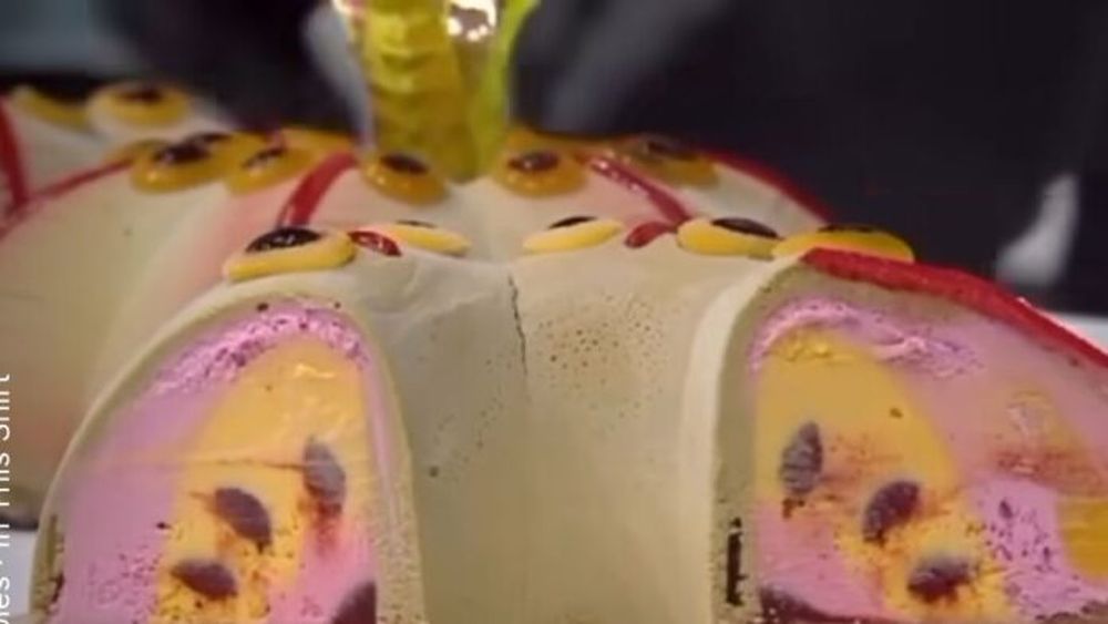 Una torta helada presentada por la Selección Argentina de Helado Artesanal. (Instagram Corina Cambón)