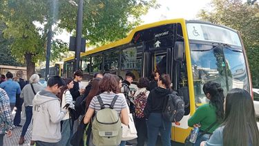 Filas y malestar en paradas de micro de La Plata.&nbsp;