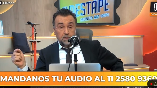 El periodista Roberto Navarro en El Destape.