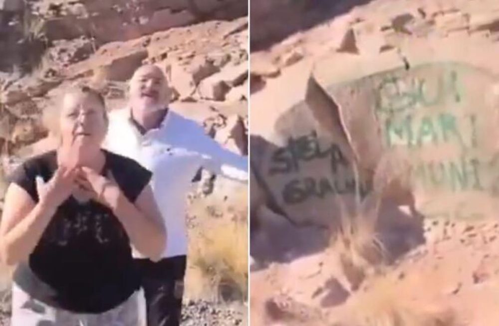 Los turistas escrachados en Potrerillos.