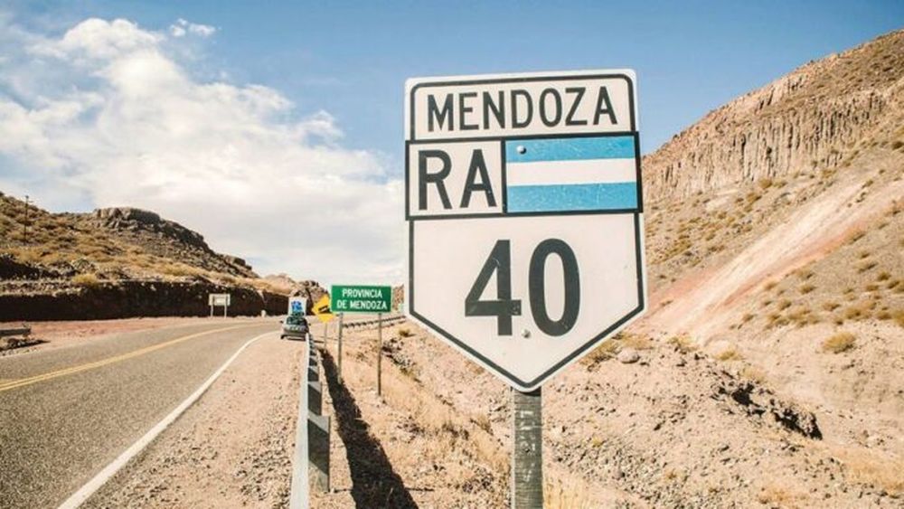 La ruta nacional 40, en Mendoza.
