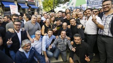 Con tropa propia. Kicillof, el martes en la marcha universitaria.