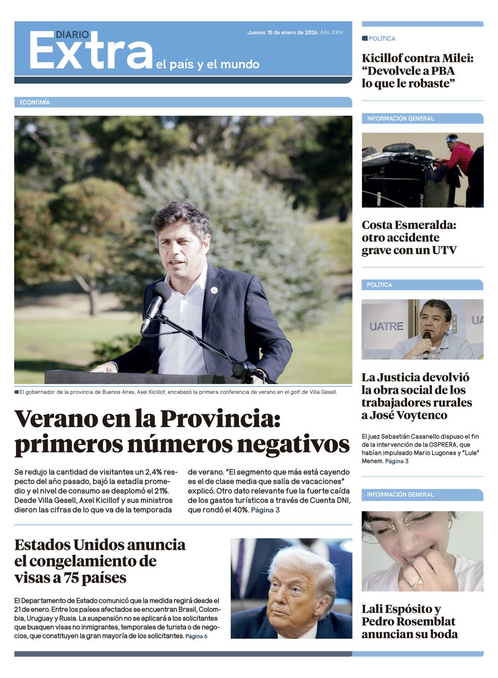 Tapa Diario Extra - 15-01