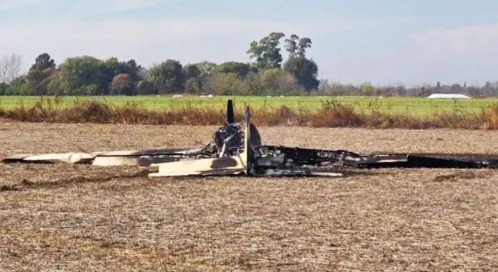 La avioneta hallada en un campo de Pergamino, cerca de la ruta provincial 32.