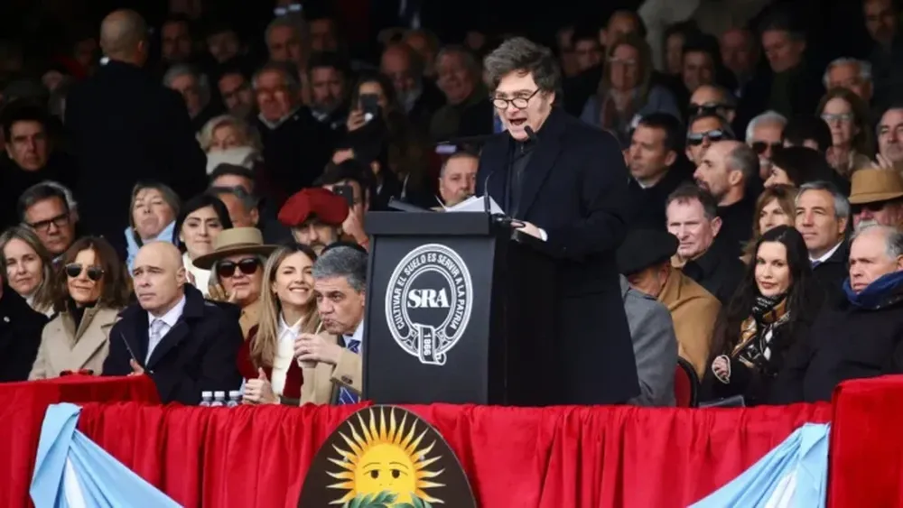 Javier Milei en la inauguración de la Exposición Rural en Palermo el 26 de julio de 2025. (Presidencia)