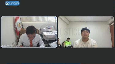 Imagen de la audiencia virtual e la que se le dictó prisión preventiva a Pequeño J.&nbsp;