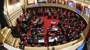 El Senado bonaerense en plena sesión.