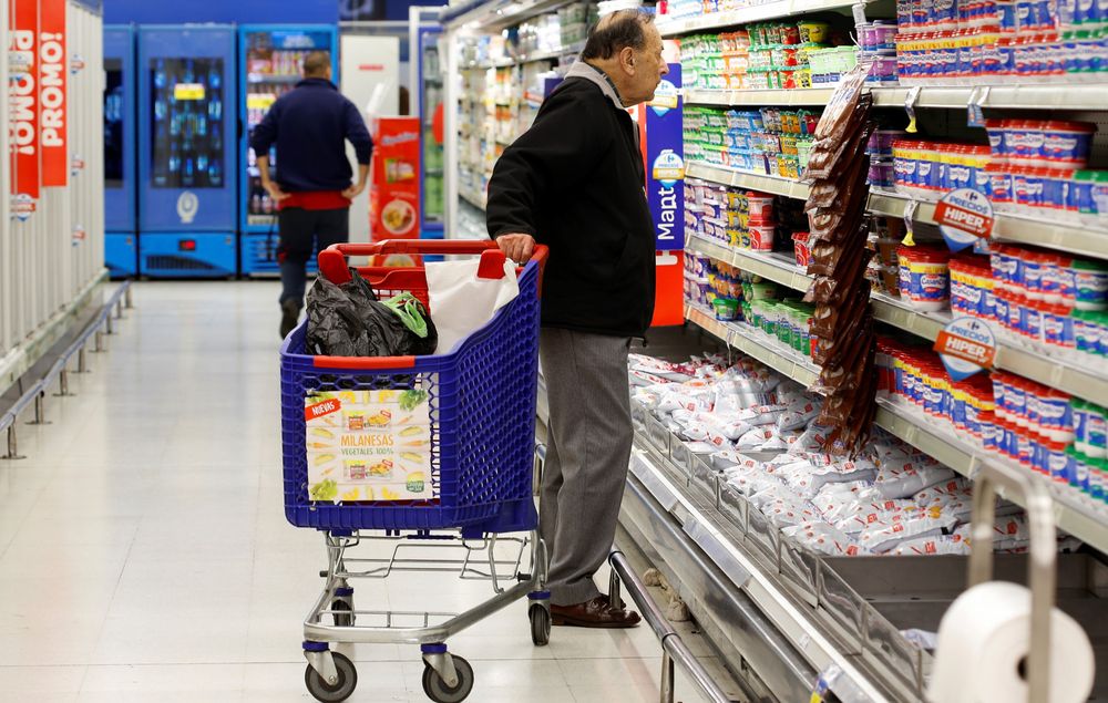 El consumo en los supermercados, en caída.&nbsp;