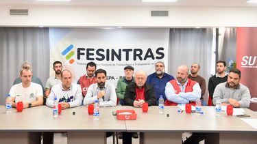 La conferencia de prensa de las autoridades de FESINTRAS, en la sede del SUTEPA.