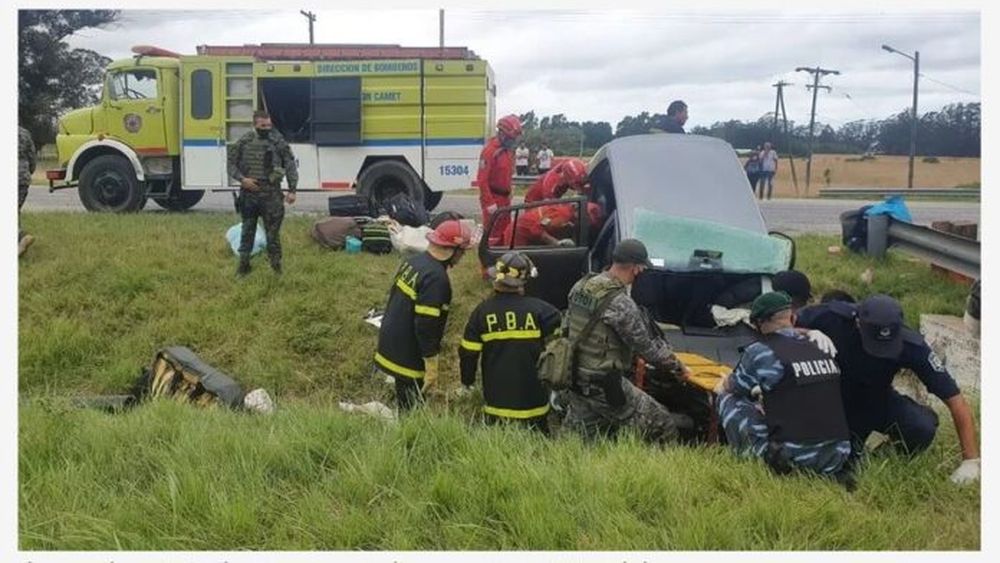 Operativo en un accidente ocurrido en la ruta 2. (Archivo)
