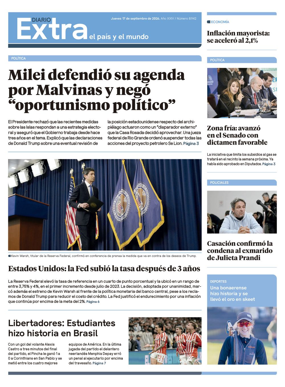 Tapa Diario Extra - 17-09