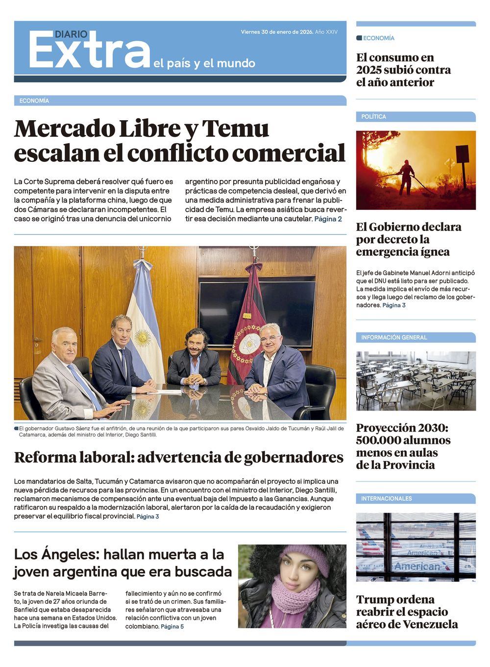 Tapa Diario Extra - 30-01