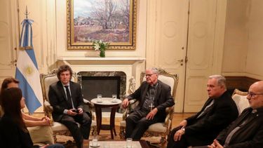 Javier Milei con representantes de la Iglesia argentina.