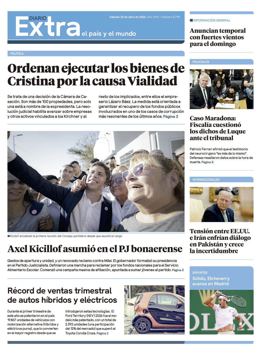 Tapa Diario Extra - 25-04