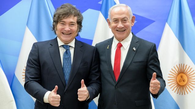 El presidente Javier Miley y el premier Benjamin Netanyahu.
