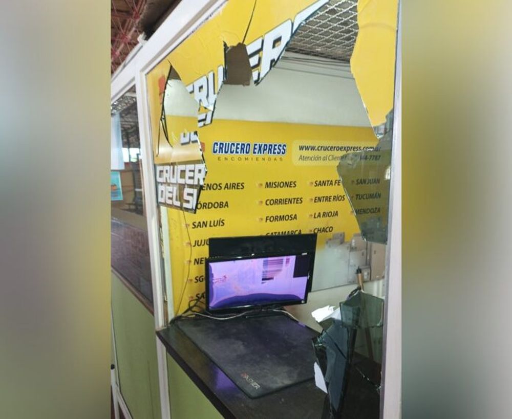 Así quedó el local de Crucero Express en la terminal de Tres Arroyos. (LU24)