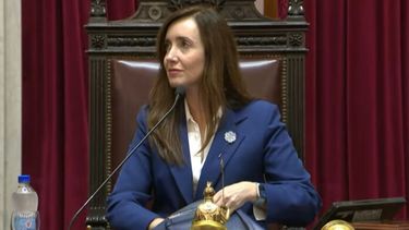 La vicepresidenta, Victoria Villarruel, en el Senado de la Nación.