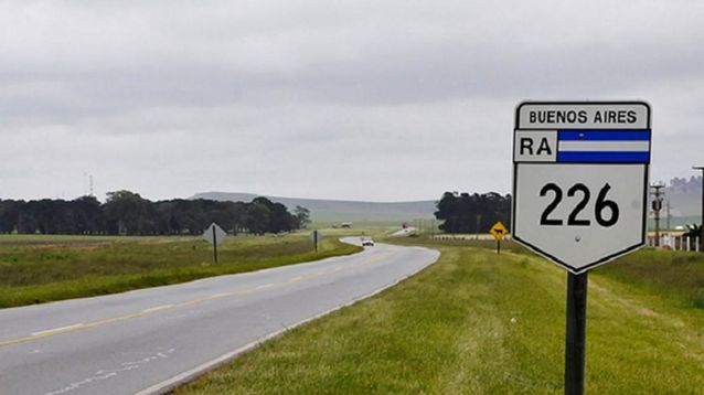 Un tramo de la ruta nacional 226.&nbsp;