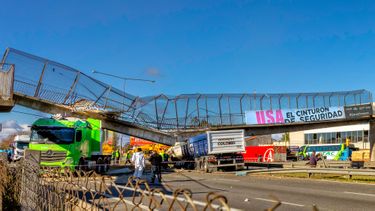 El puente caído en el kilómetro 51,500 de la Panamericana.&nbsp;