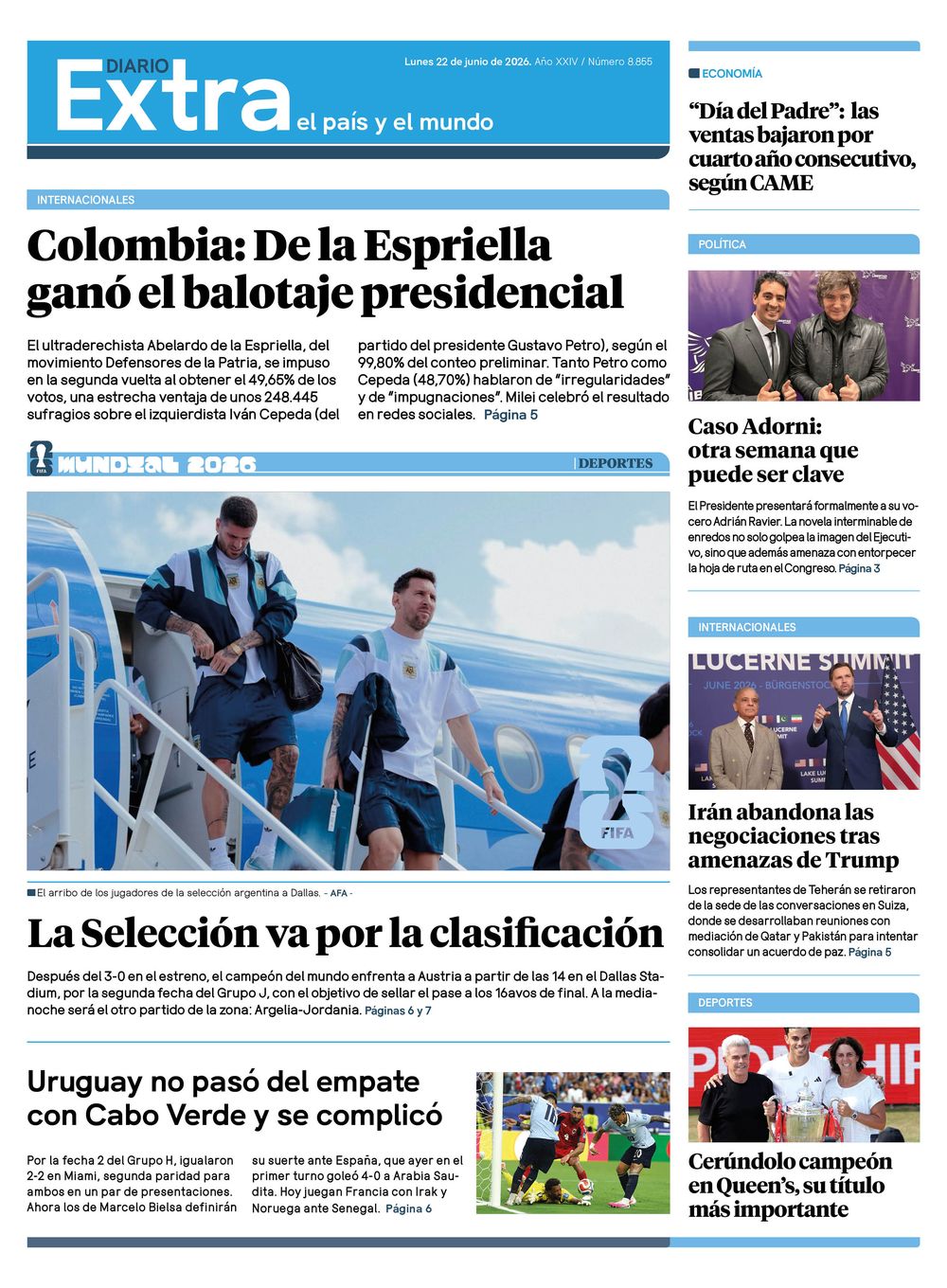 tapa diario extra 22-06