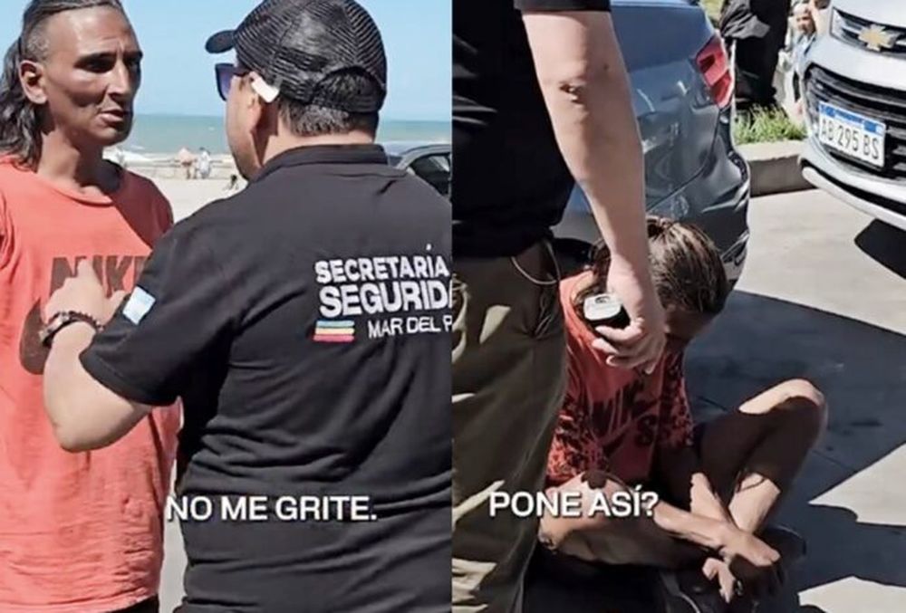 Imágenes del video en el que un trapito y un funcionario municipal discuten en Mar del Plata, compartido en X por el intendente Guillermo Montenegro.