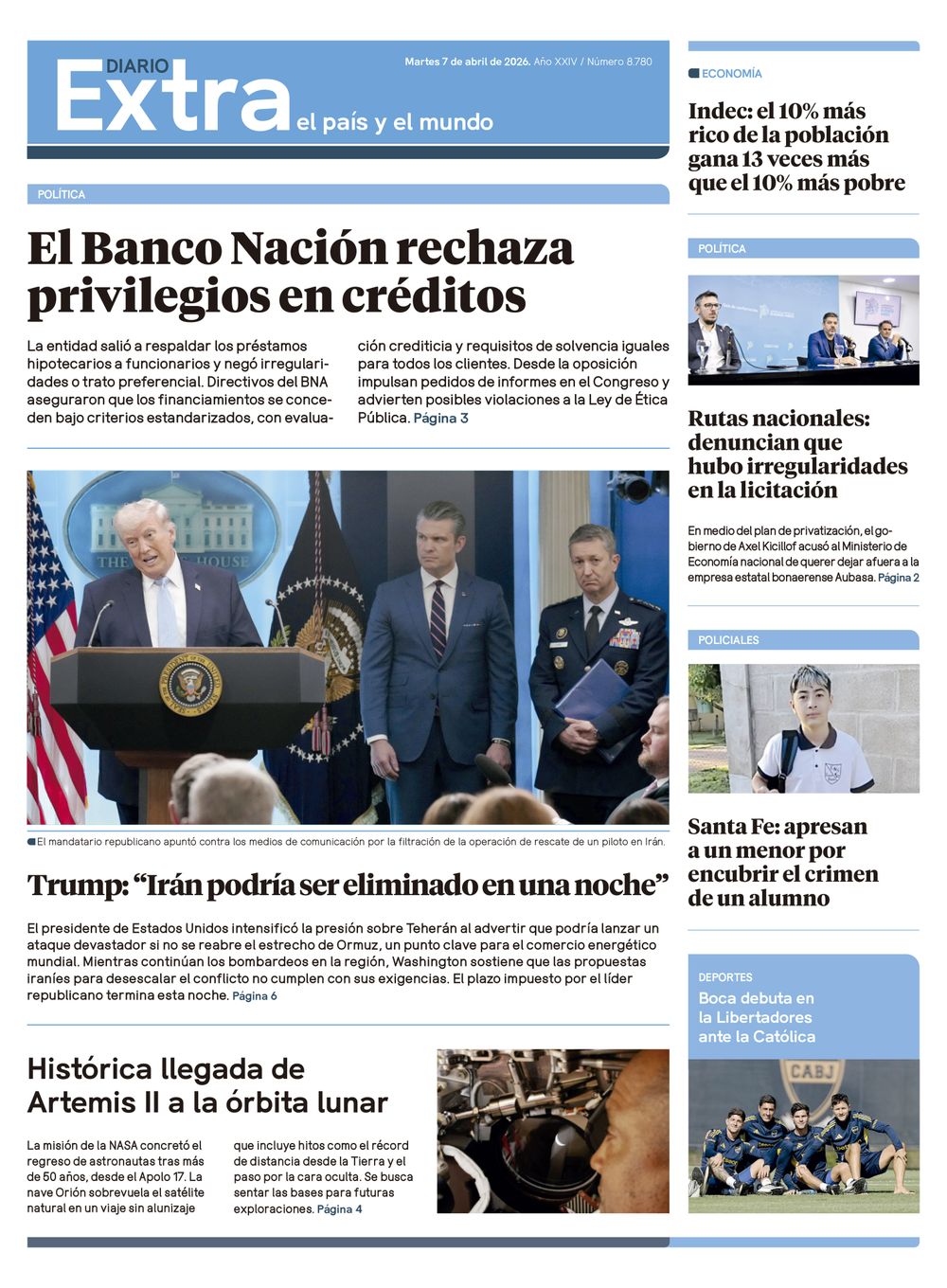 Tapa Diario Extra - 07-04