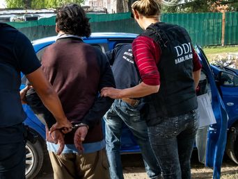 El momento de la detención de Villegas en Bahía Blanca, en 2017.