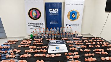 La droga secuestrada en el Puerto de Zárate.