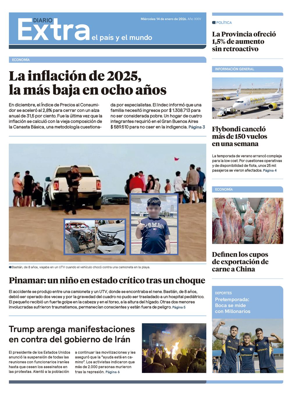 Tapa Diario Extra - 14-01