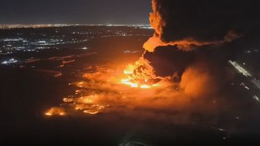 Toma aérea de la explosión en el Polo Industrial de Ezeiza.