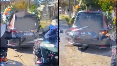 Imagen de video de la caravana viralizada en redes sociales.