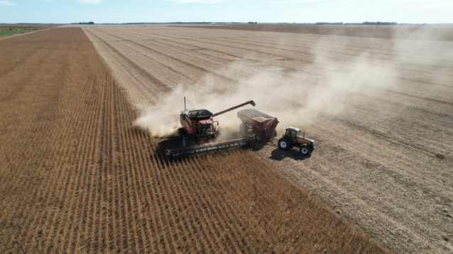 Máquinas trabajando en el campo.