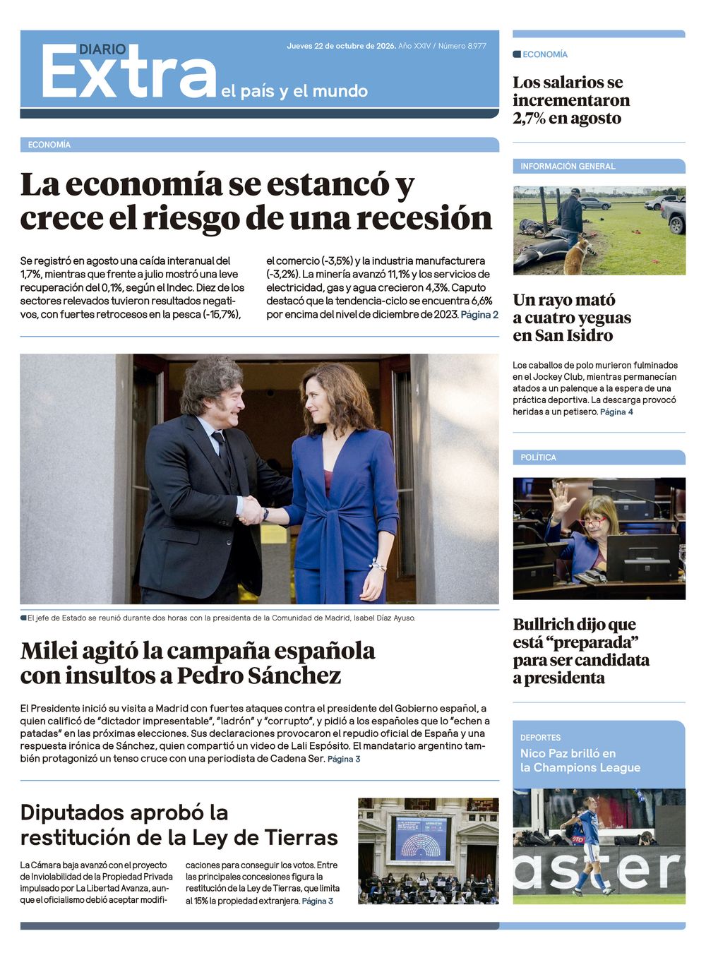 Tapa Diario Extra - 22-10