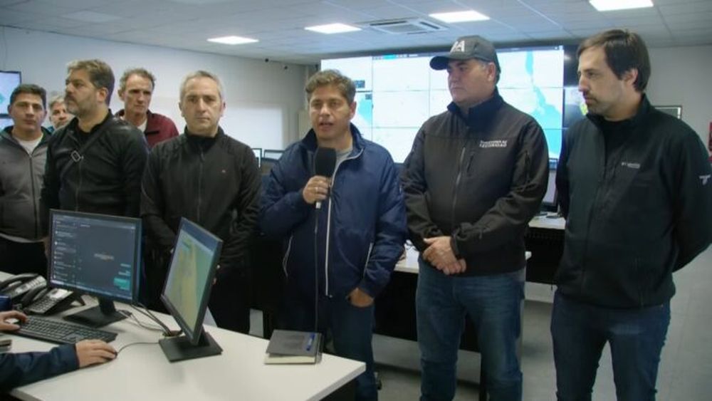 El gobernador Axel Kicillof y su Gabinete en Puente 12. (Captura de video)