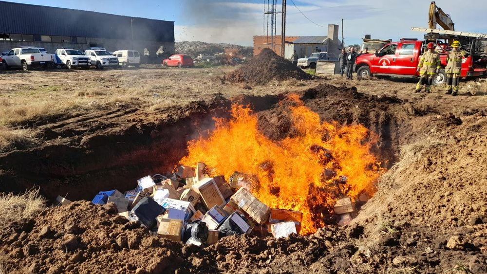 Los 250 kilos de droga fueron incinerados en el predio del relleno sanitario.&nbsp;