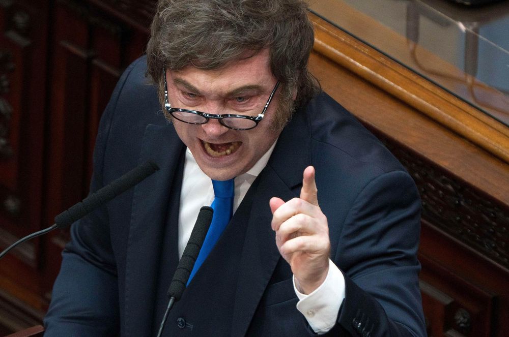 Javier Milei y un discurso marcado por la tensión. Javier Milei y un discurso marcado por la tensión.