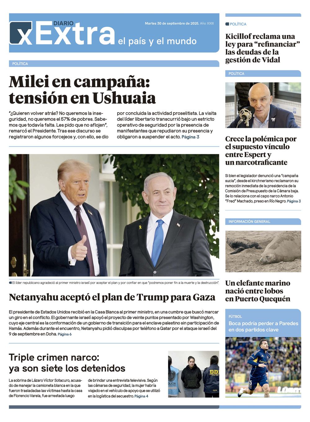 Tapa Diario Extra - 30-09