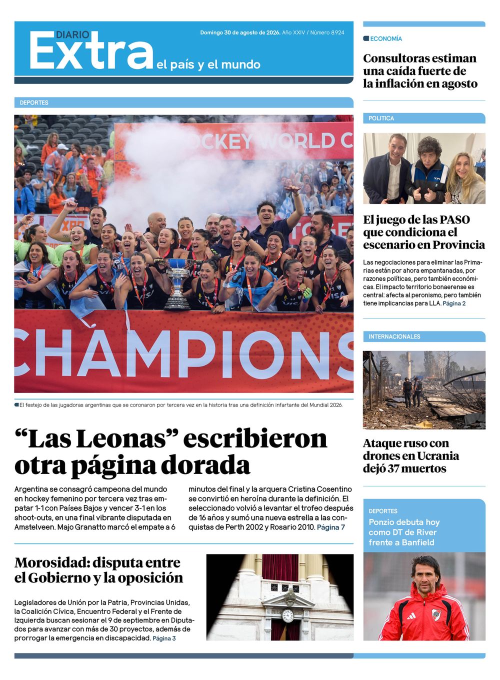 Tapa diario extra 30-08